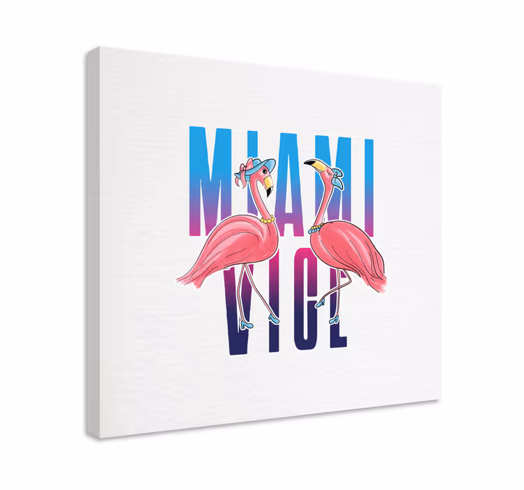 Quadro animais fashionistas flamingos - TenStickers