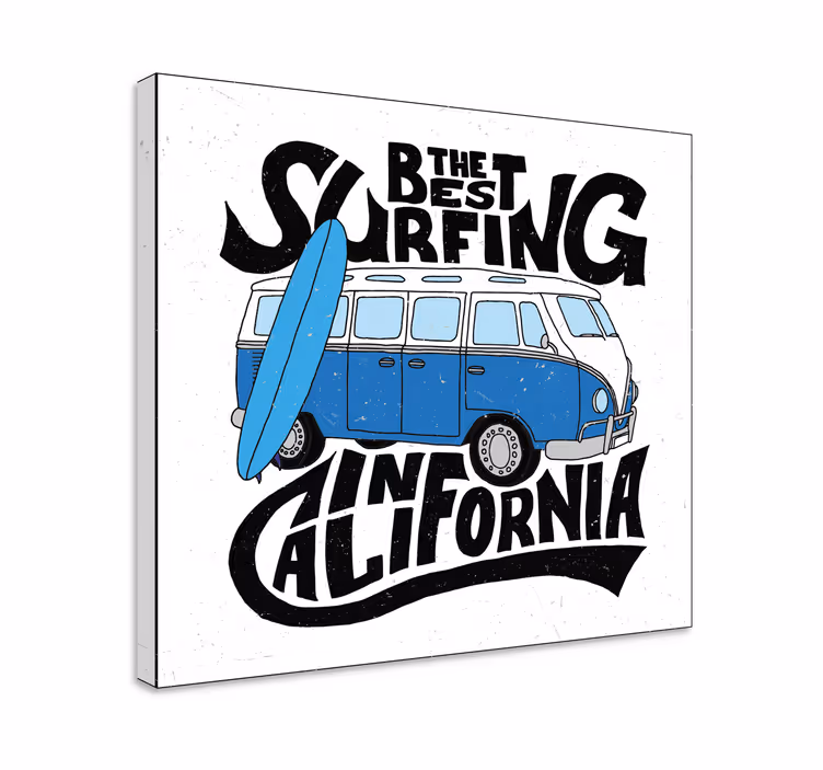 Quadros de desportos surf na van da califórnia - TenStickers