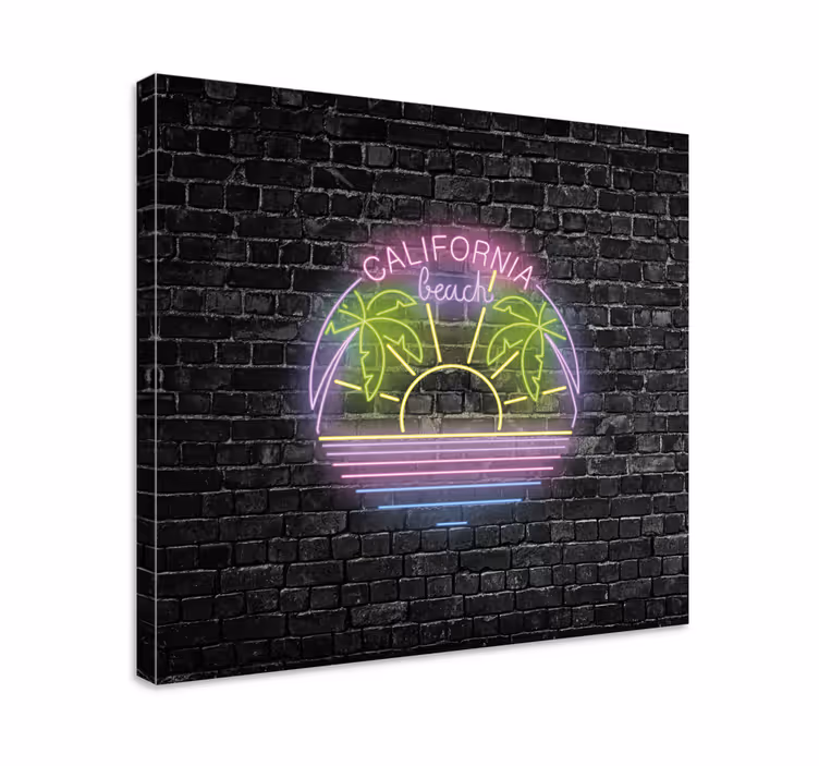 Quadro de cidade praia neon da califórnia - TenStickers