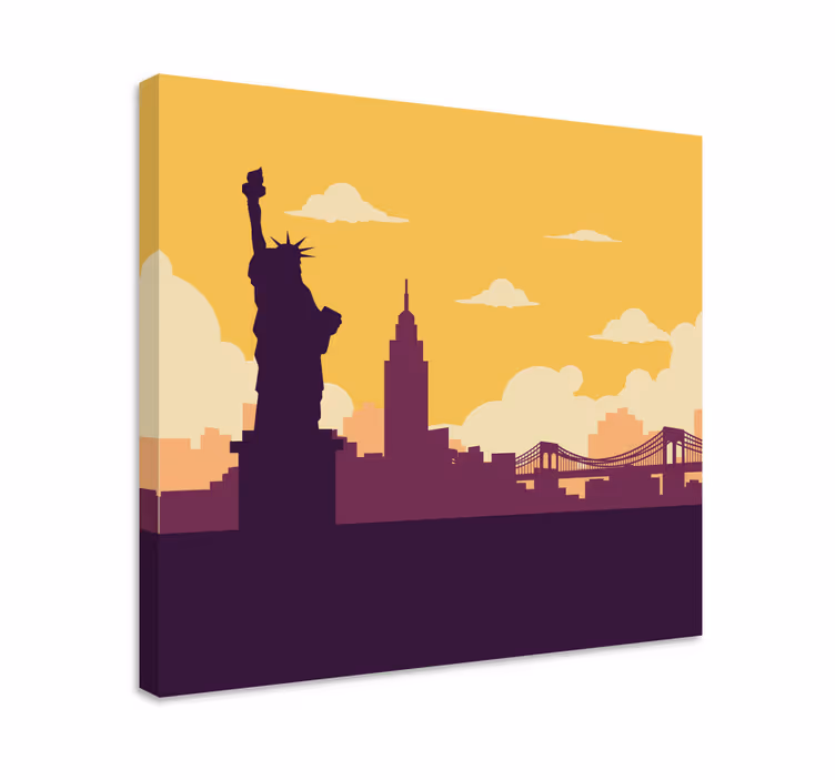 Quadro de cidade estátua da liberdade - TenStickers