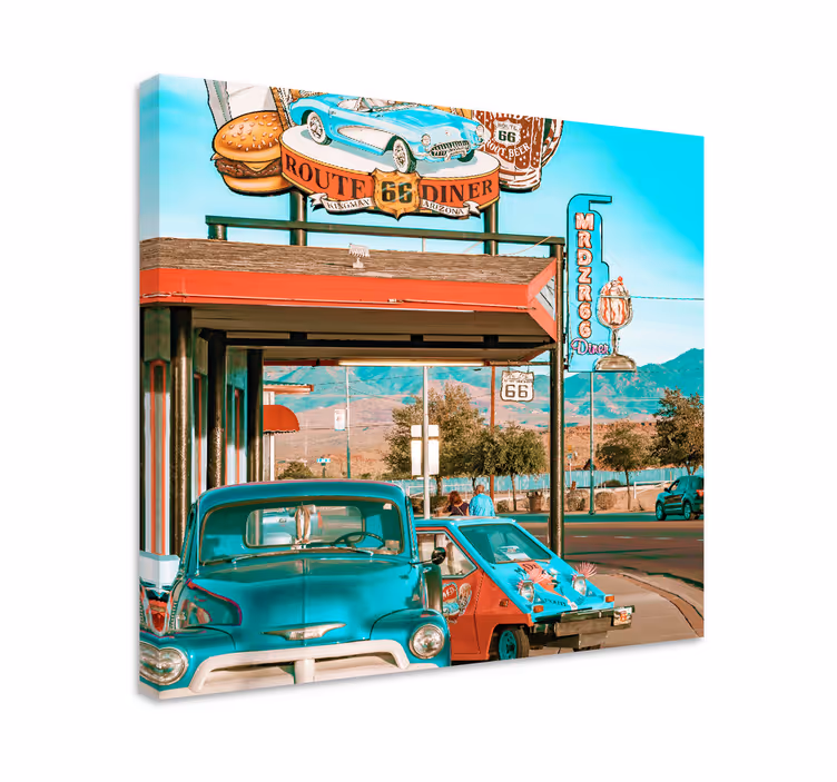 Quadro decorativo para sala Restaurante e carros - TenStickers