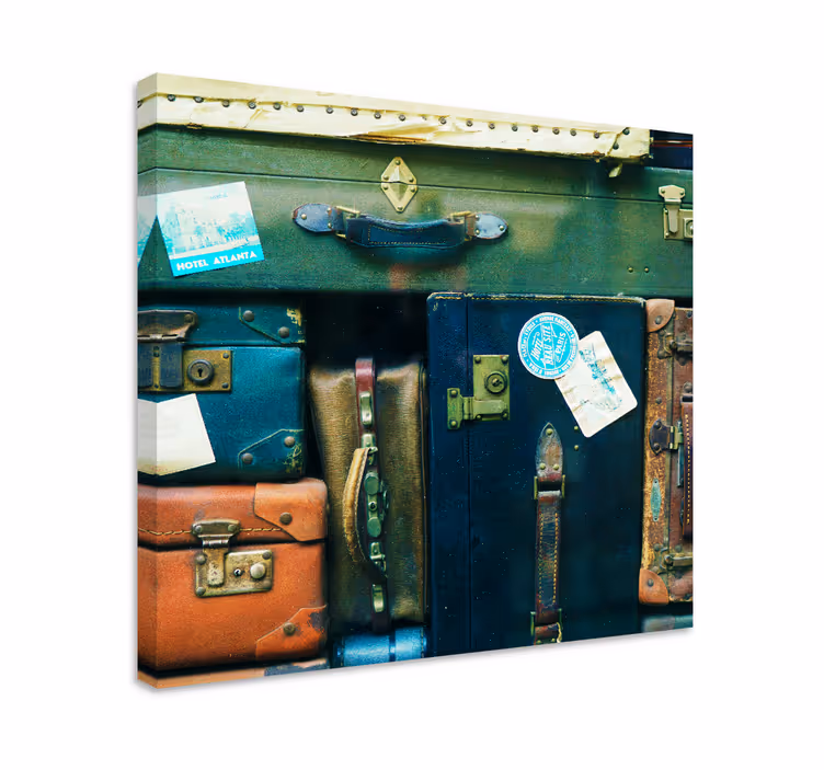 Quadro vintage coleção de malas de viagem - TenStickers