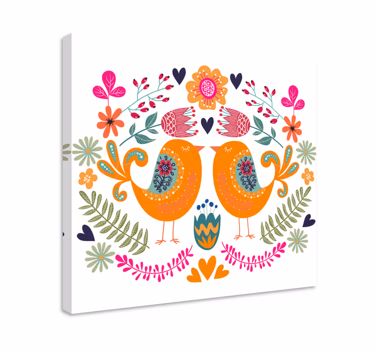 Quadro de pássaros design de pássaros apaixonados - TenStickers