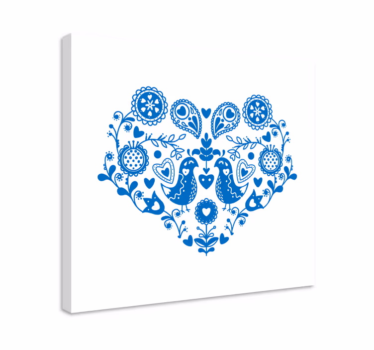 Quadro decorativo de vinícola pássaros em coração - TenStickers