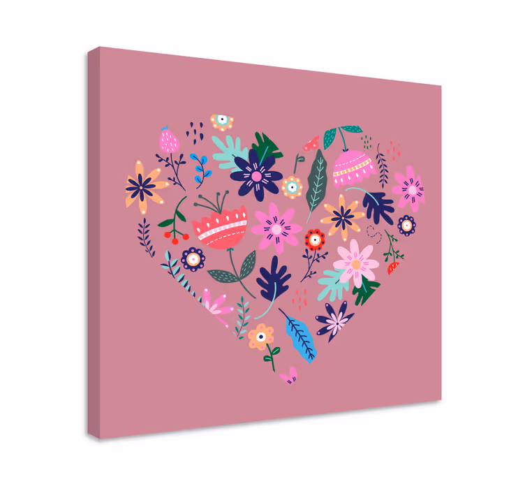 Quadro de flores arranjo floral em coração - TenStickers