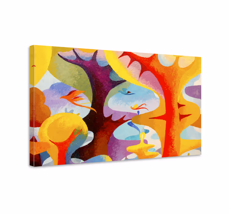 Quadro decorativo abstrato formas orgânicas coloridas - TenStickers