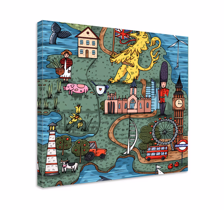 Quadro de cidade mapa da inglaterra - TenStickers