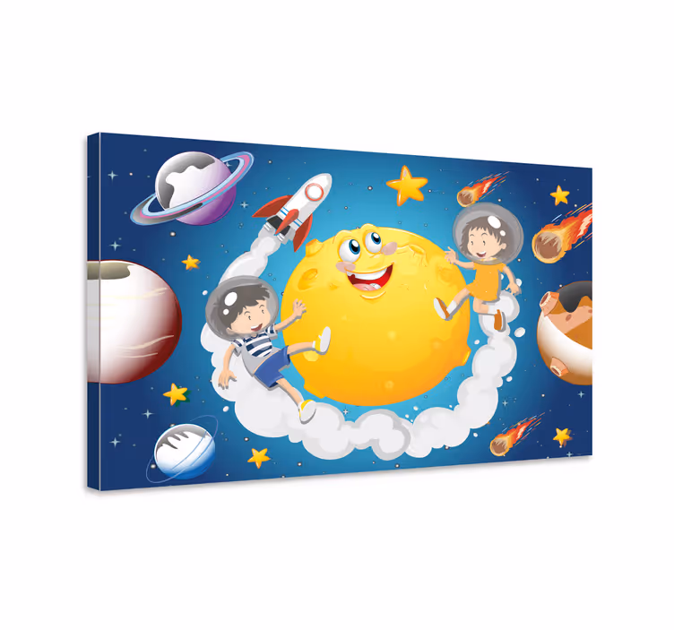 Quadro infantil diversão em aventura espacial - TenStickers