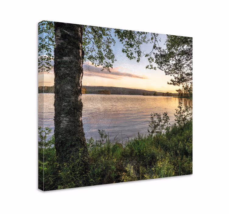 Quadro de paisagem lago sereno ao pôr do sol - TenStickers