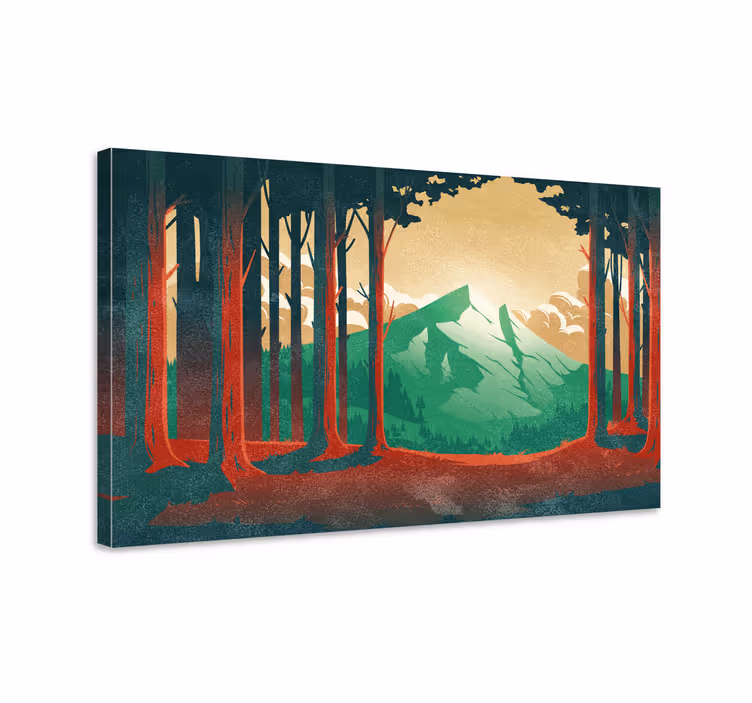 Quadro de paisage montanhas e árvores - TenStickers