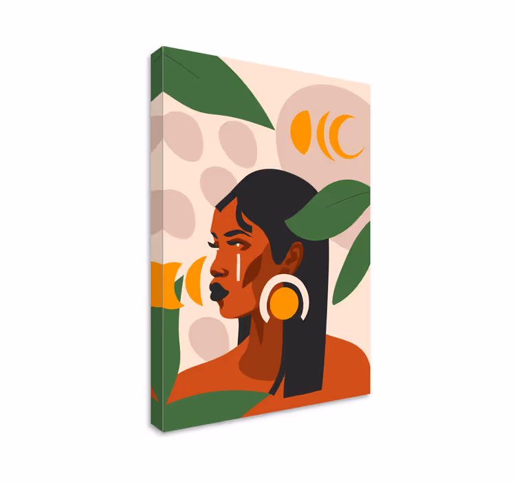 Quadros decorativos personagens retrato de mulher estilosa - TenStickers