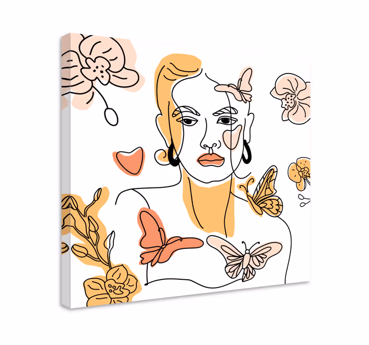 Quadro de flores retrato floral estilizado - TenStickers