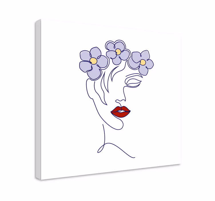Quadro de arte mulher elegante floral - TenStickers