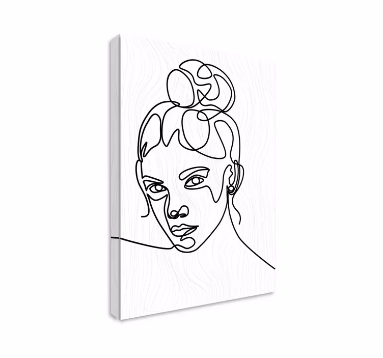 Quadro para quarto Arte da linha do rosto da mulher - TenStickers
