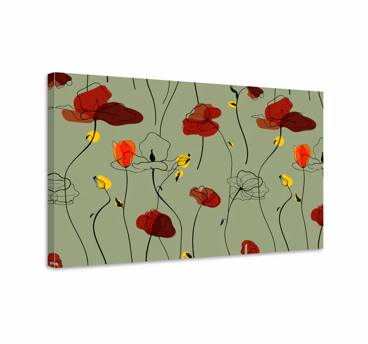 Quadro de flores com motivo floral de papoula - TenStickers