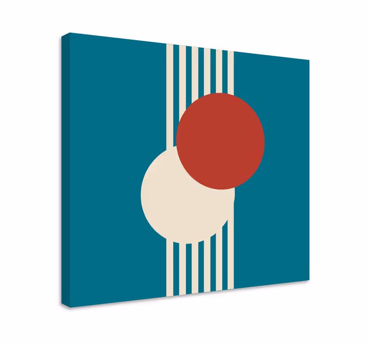 Quadro de figuras geométricas Dois círculos arte abstrata - TenStickers