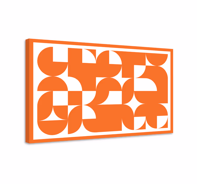 Quadro de figuras geométricas Padrão laranja arte abstrata - TenStickers