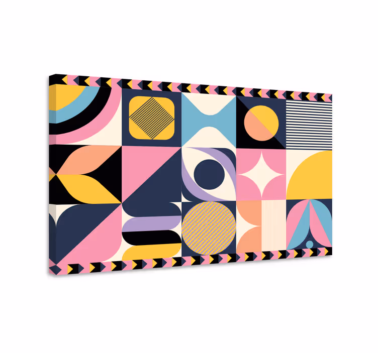 Quadro de figuras geométricas colagem de formas - TenStickers