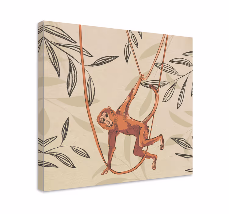 Quadro animais macaco balançando - TenStickers