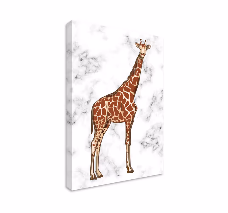 Quadro infantil Retrato de girafa com fundo de mármore - TenStickers