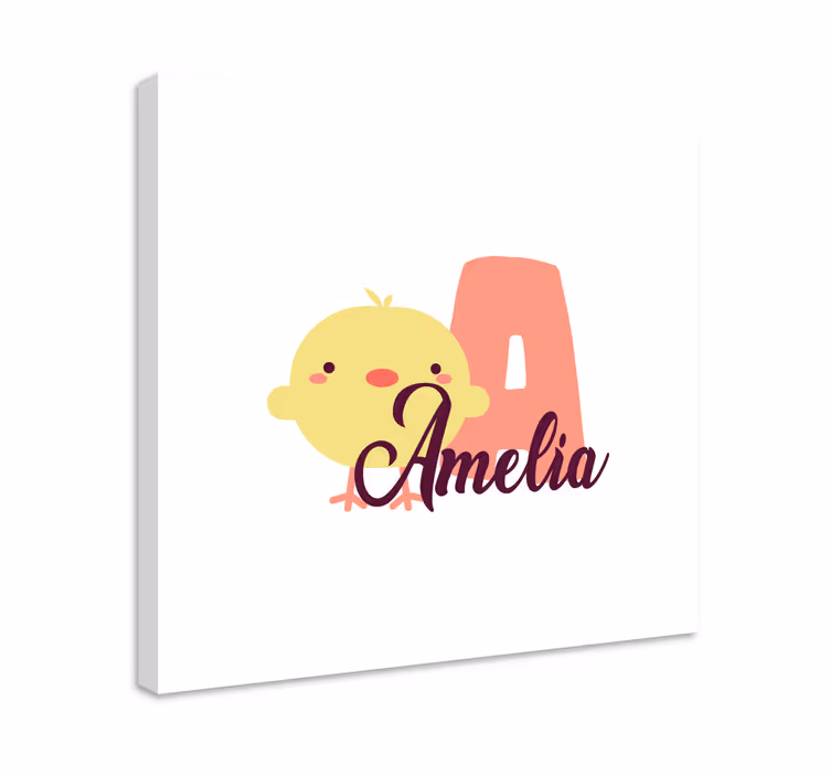 Quadro para bebê com design de pintinho fofo - TenStickers