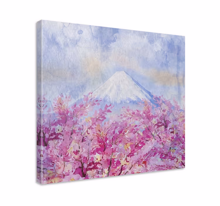 Quadro de flores montanha de cerejeiras - TenStickers