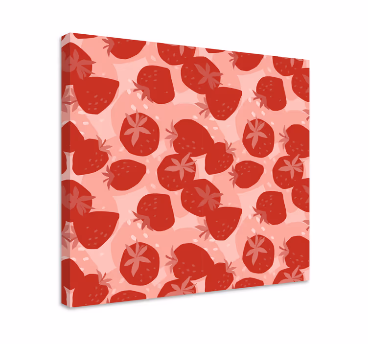 Quadro decorativo de vinícola com padrões de morango - TenStickers