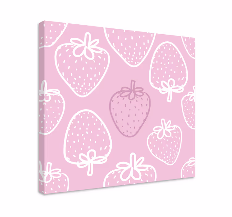 Quadro Decorativo de vinícola padrão de morango brincalhão - TenStickers