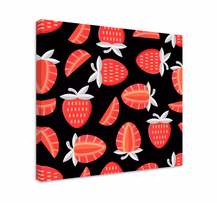 Quadro decorativo de vinícola com padrão de morango - TenStickers