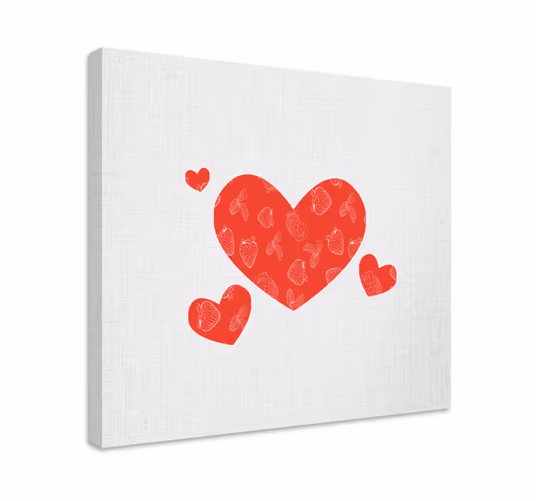 Quadro padrão de coração em fundo branco - TenStickers