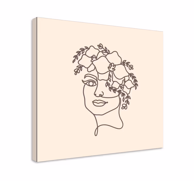 Quadros decorativos personagens arte de linha floral - TenStickers