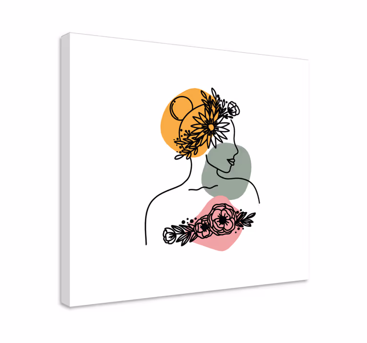 Quadro de flores Rosto de flor de mulher incrível - TenStickers