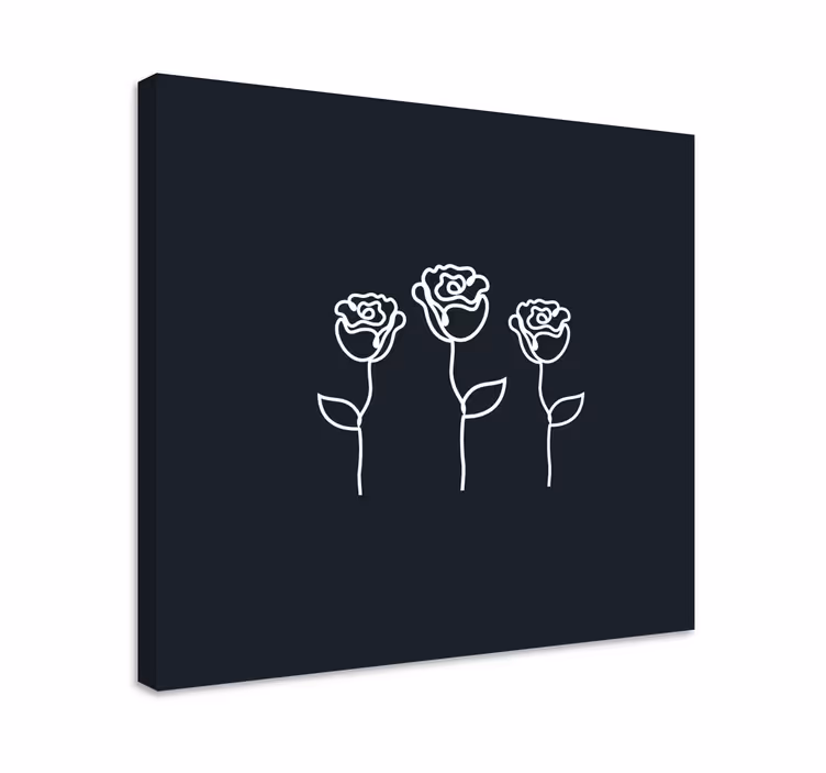 Quadro de flores três rosas estilizadas - TenStickers