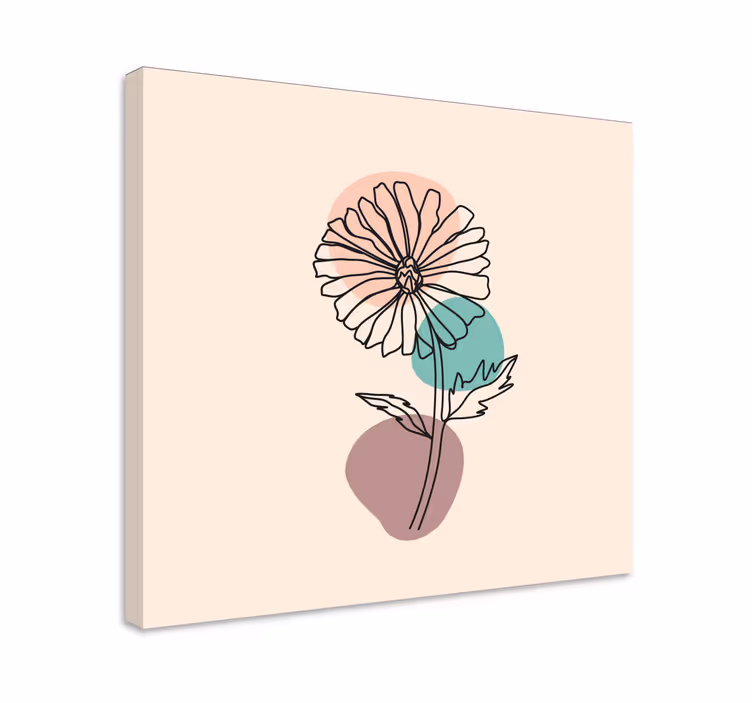 Quadro de flores contorno de flor única - TenStickers