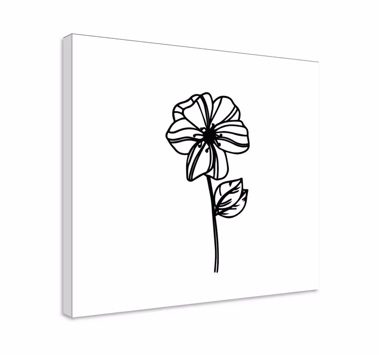 Quadro de flores contorno elegante - TenStickers