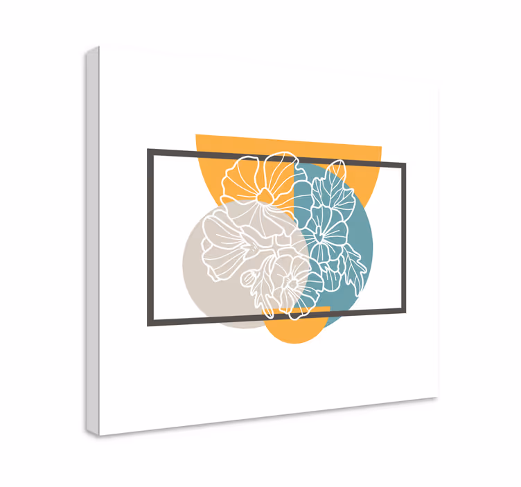 Quadro de flores ilustração botânica em contorno - TenStickers