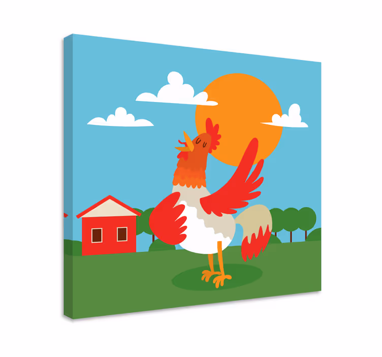 Quadro animais galo celebrando o amanhecer - TenStickers