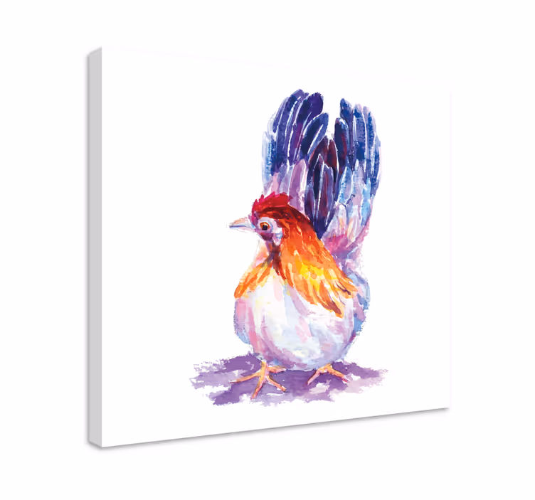 Quadro de pássaros com figura de galo colorido - TenStickers