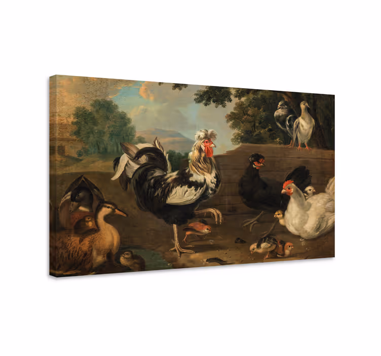 Quadro de pássaros com galos na fazenda - TenStickers