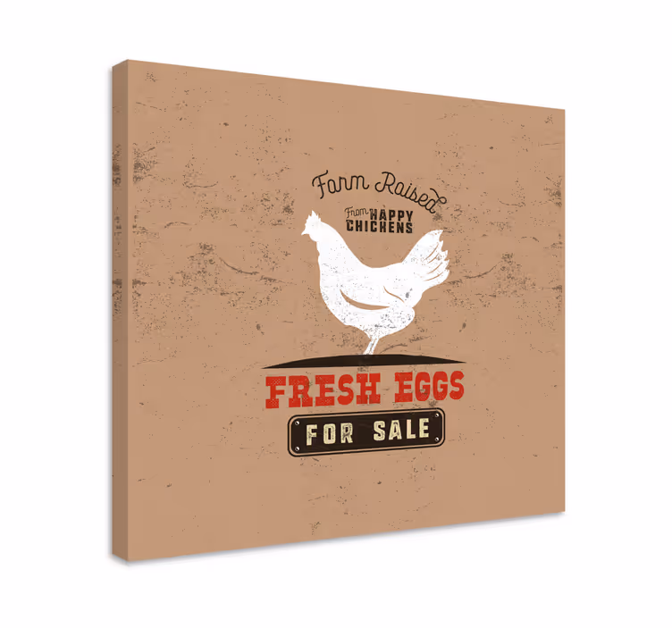 Quadro com o abecedário ovos frescos da fazenda - TenStickers
