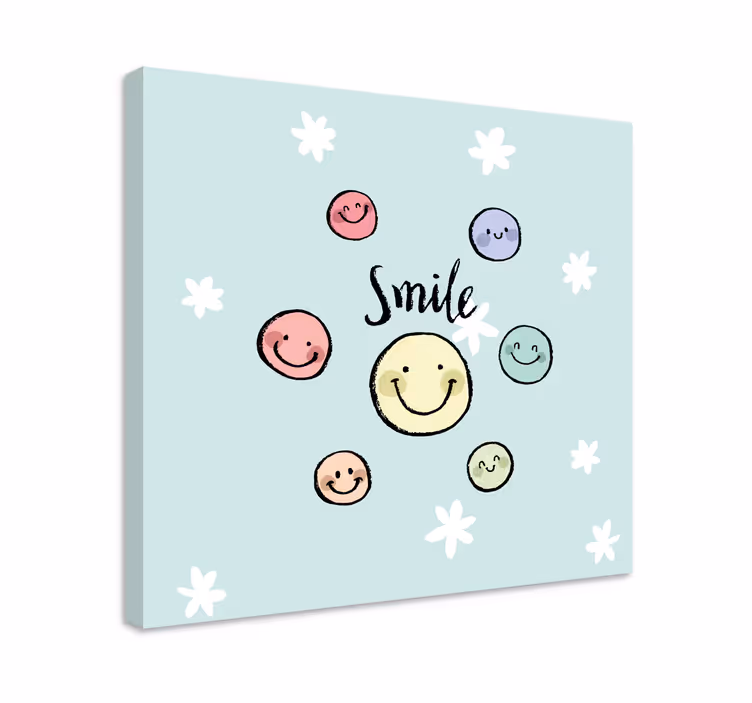 Quadro com letras coleção rosto sorridente - TenStickers