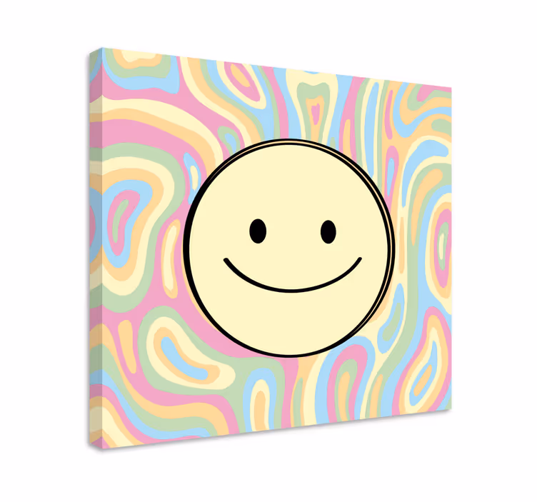 Quadro frase motivacional padrão de rostos sorridentes - TenStickers
