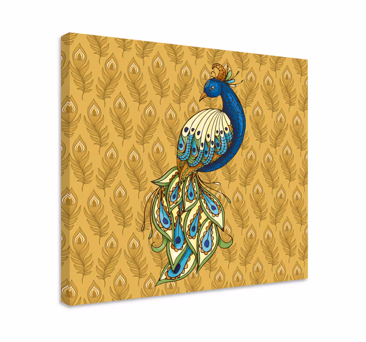 Quadro de pássaros Flores douradas de peru floral - TenStickers