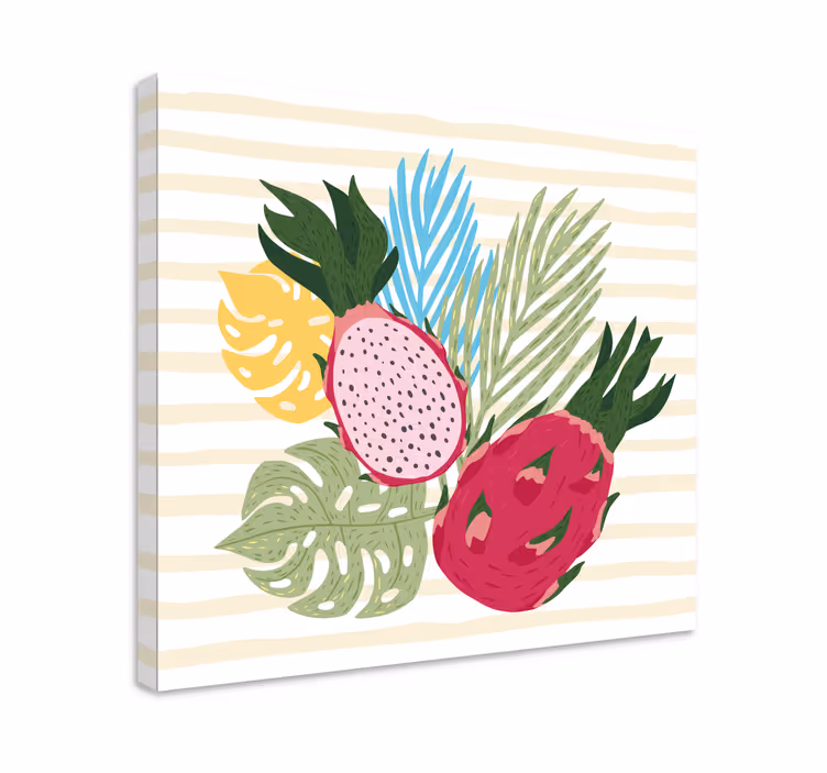 Quadro decorativo de vinícola arranjo de frutas tropicais - TenStickers