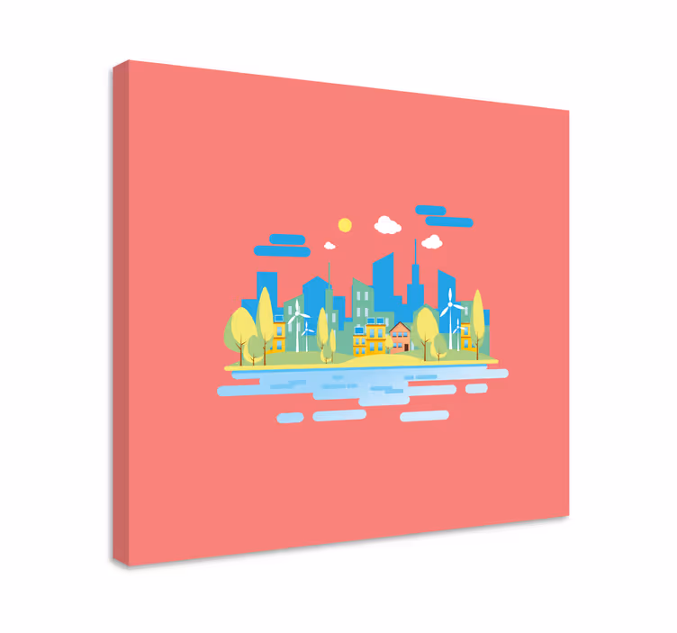 Quadro de cidade paisagem urbana moderna - TenStickers
