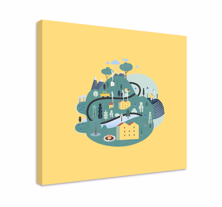Quadro de cidade cena encantadora do campo - TenStickers