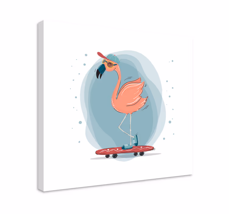 Quadro animais flamingo patinador - TenStickers