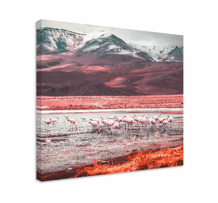 Quadro de pássaros flamingos à beira da Água - TenStickers