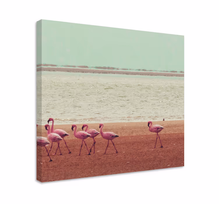 Quadro de pássaros flamingos perto da água - TenStickers
