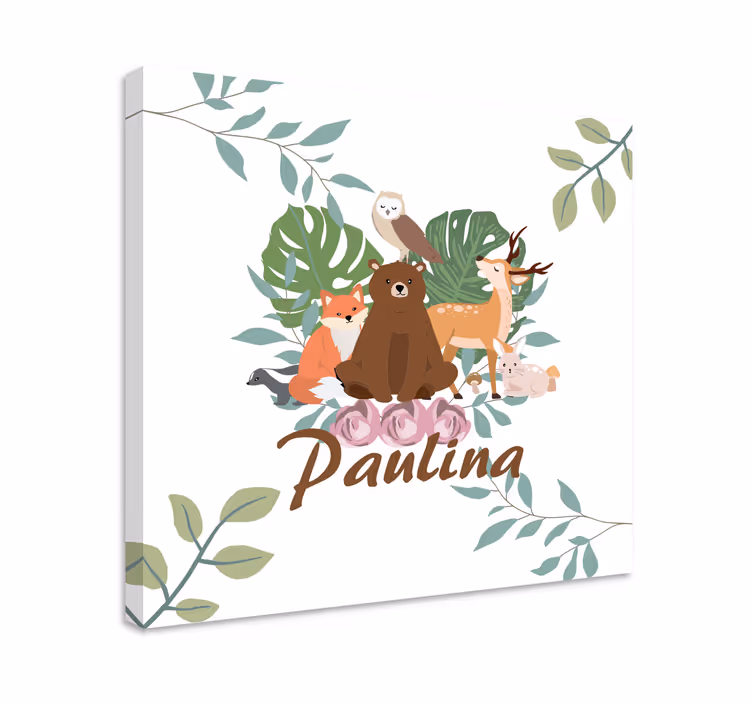 Quadro animais encontro de animais da floresta - TenStickers
